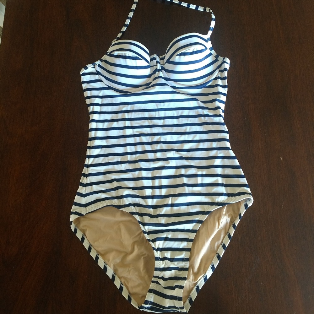 Jcrew One Piece Bathing Suit- Striped
